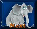 Elephant sitting on the word "next."