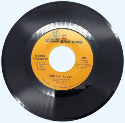 Original Spirit In The Sky 45 RPM Record